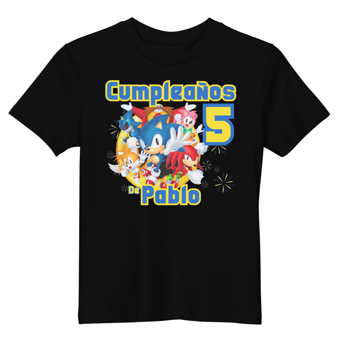 Camiseta Personalizada Cumpleaños Sonic